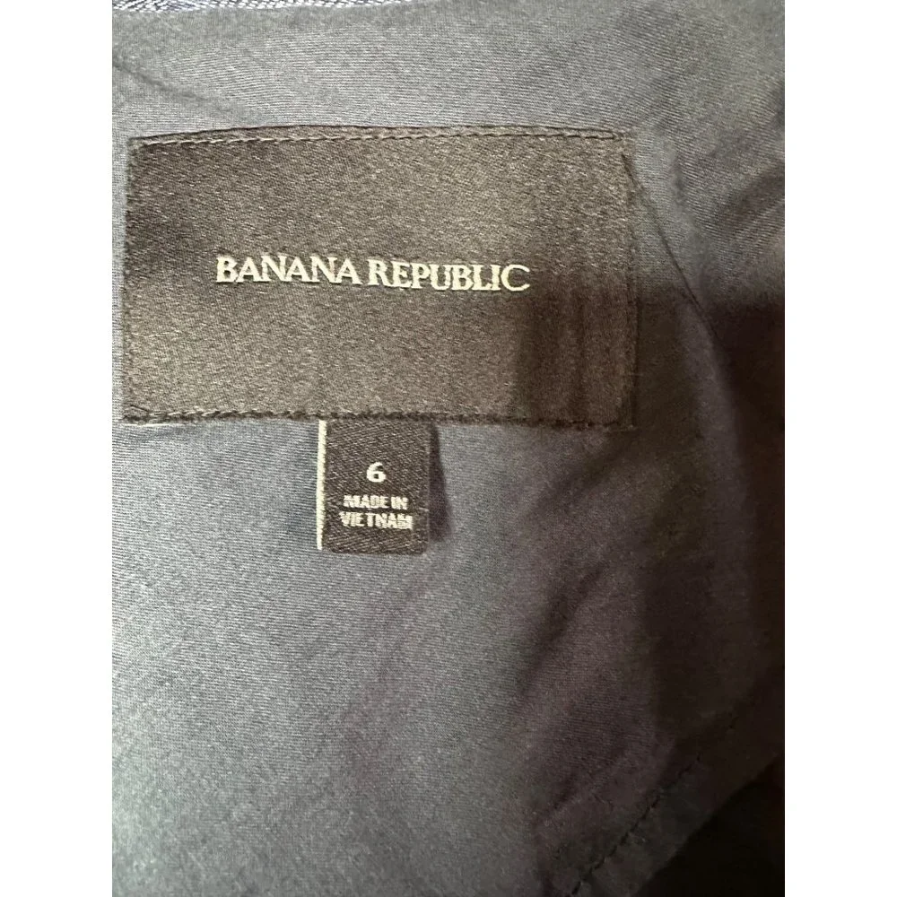 BANANA REPUBLIC Womens Chambray 100% Linen Boyfriend Blazer Size 6 Blue - Picture 4 of 7